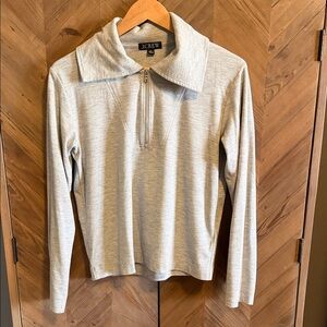 J. Crew Heritage Light Gray Zip Collar terry shirt